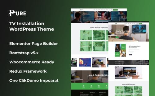 Pure - Tv Installation WordPress Theme theme free